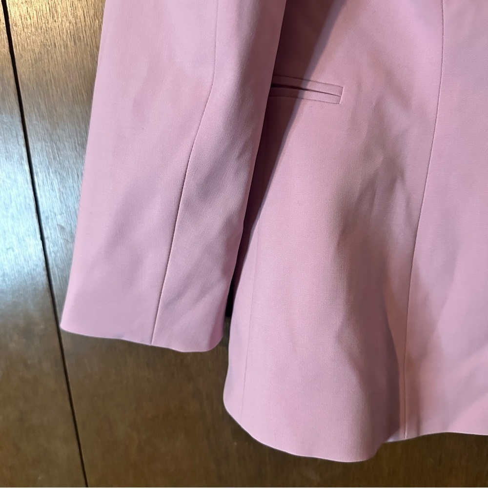 Theory Pink Berry Tint Lindrayia Blazer in Good Wool Lined Open Pockets Sz 4 - Picture 11 of 14